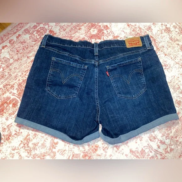 Levi's Deep Indigo Denim Shorts - Picture 2 of 6
